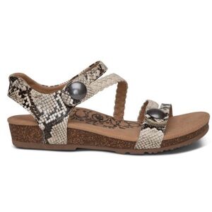 Aetrex Jillian Braided Quarter Strap Sandal - Snake